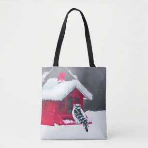 Bolsa Tote Pintura do Pica-Pau Downy - Arte Original