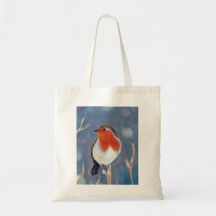 Bolsa Tote Pintura do Robin do inverno