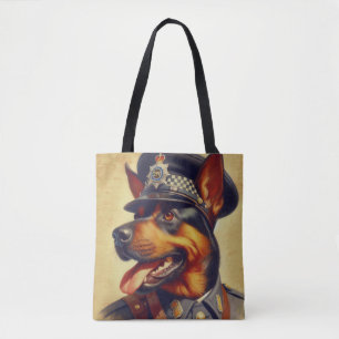 Bolsa Tote Pintura do Rottweiler Retro