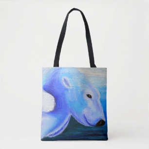 Bolsa Tote Pintura do Urso Polar