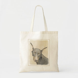 Bolsa Tote Pintura Doberman Pinscher - Arte Original para Cã