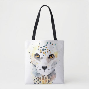 Bolsa Tote Pintura em Aquarela de Chita Selvagem Animal