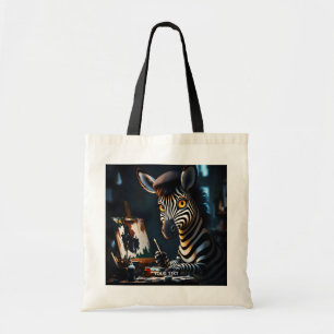 Bolsa Tote Pintura em face de zebra fantasma