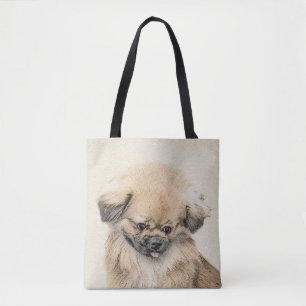 Bolsa Tote Pintura em Pekingese - Arte Cachorra Original