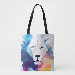 Bolsa Tote Pintura em pintura de cores de animais com naturez