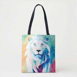 Bolsa Tote Pintura em pintura de cores de animais com naturez