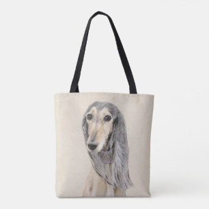 Bolsa Tote Pintura em Saluki (Fawn) - Arte de Cachorro Origin