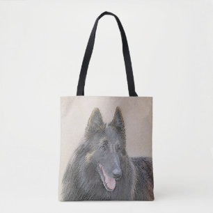 Bolsa Tote Pintura em Tervuren Belga - Arte Cachorra Original
