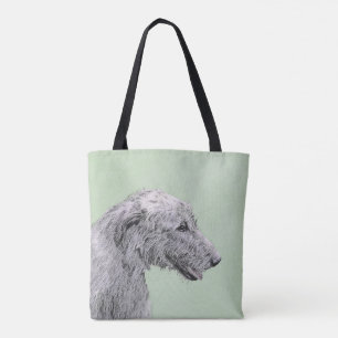 Bolsa Tote Pintura em Wolfhound Irlandês - Arte Cão Origina