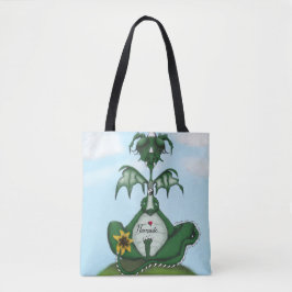 Bolsa Tote Pintura Engraçada de Yogi Dragon