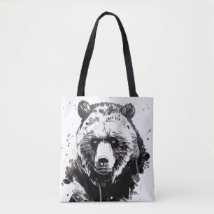 Bolsa Tote Pintura Espirituosa Urso Grizzly Selvagem