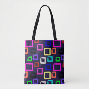 Bolsa Tote Pintura geométrica quadrada, design gráfico sem co