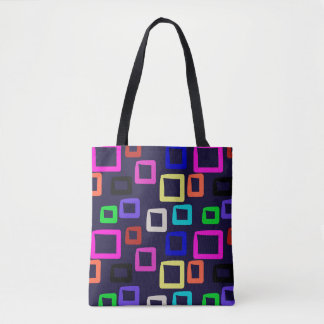 Bolsa Tote Pintura geométrica quadrada, design gráfico sem co