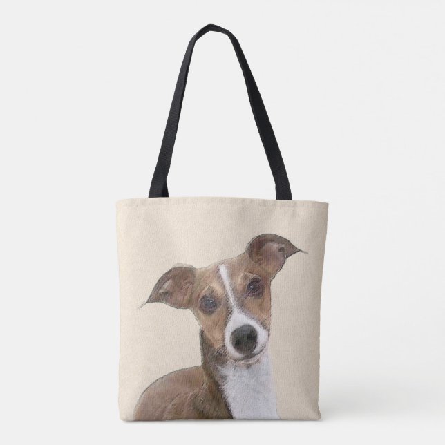 Bolsa Tote Pintura italiana em greyhound - Arte canina origin (Verso)
