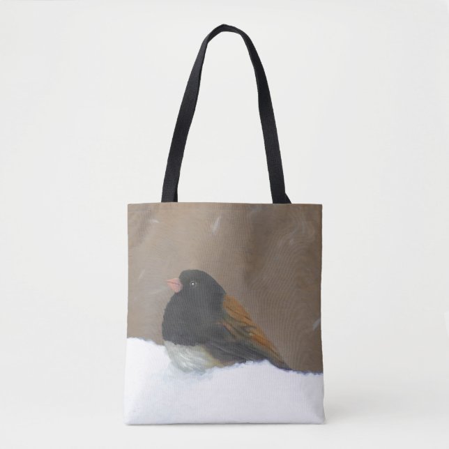 Bolsa Tote Pintura Junco De Olhos Escuros - Arte De Pássaro O (Frente)