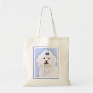 Bolsa Tote Pintura Maltesa - Arte Cachorra Original