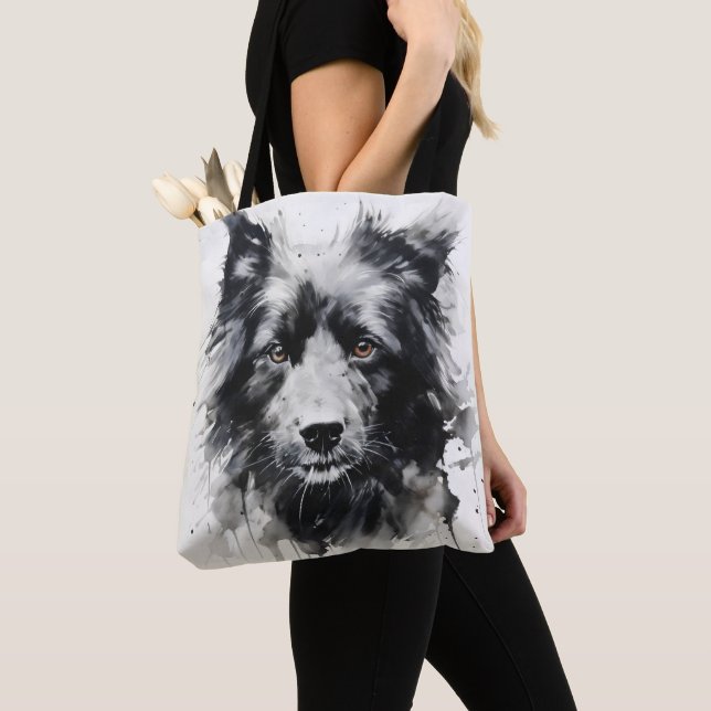 Bolsa Tote Pintura na cabeça do cão (Close Up)