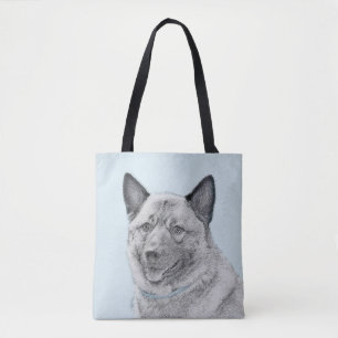 Bolsa Tote Pintura Norueguesa de Elkhound - Arte Original de