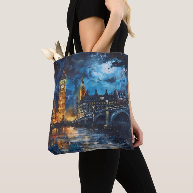 Bolsa Tote Pintura Noturna de Londres (Close Up)