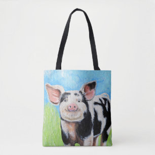 Bolsa Tote Pintura para porcos feliz