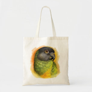 Bolsa Tote Pintura realística do papagaio de Senegal