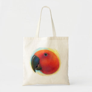 Bolsa Tote Pintura realística do papagaio vermelho do