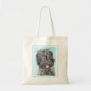 Bolsa Tote Pintura Terrier russa negra - Cachorro original bo