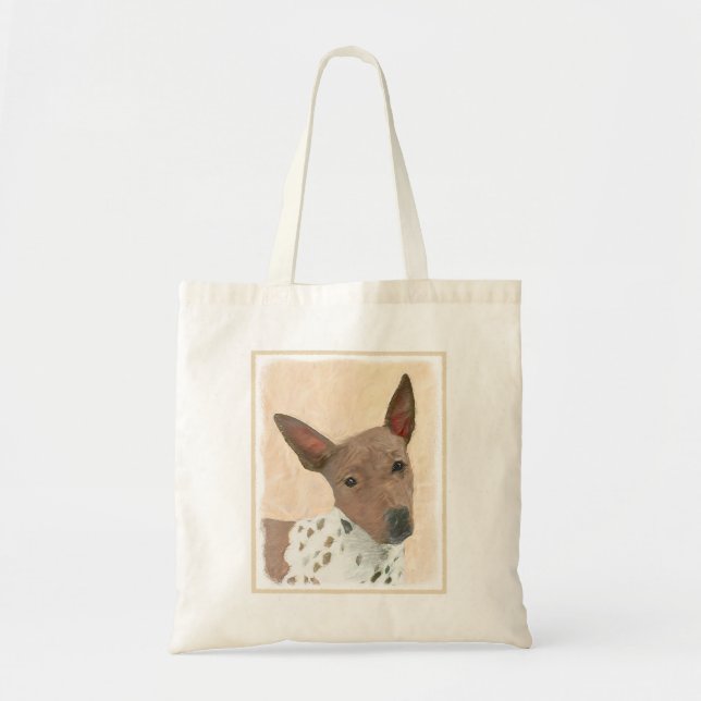 Bolsa Tote Pintura Terrier sem cabelos americana - Arte canin (Frente)
