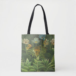 Bolsa Tote Pintura Tropical do Leão da Selva Rousseau