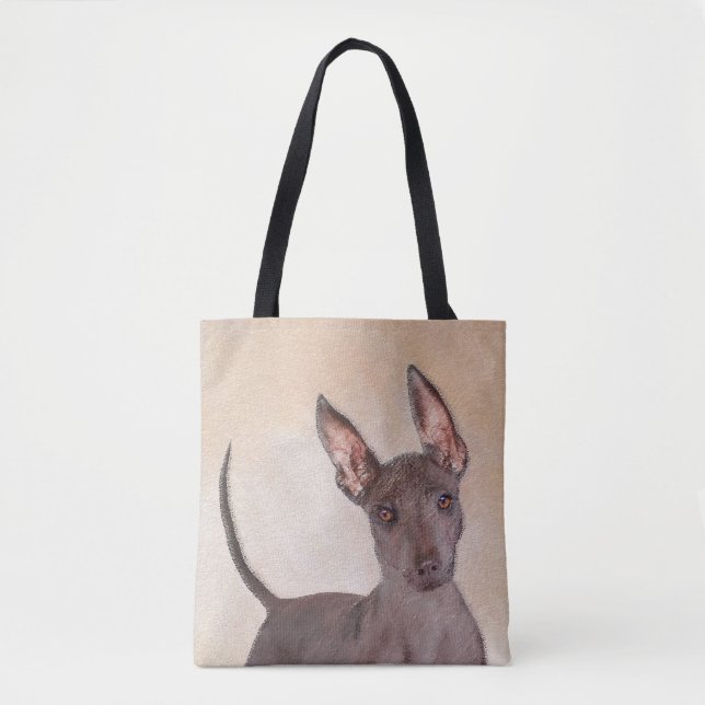 Bolsa Tote Pintura Xoloitzcuintli - Arte Cachorra Original (Frente)