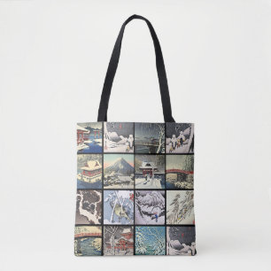 Bolsa Tote pinturas artísticas da neve em japonês