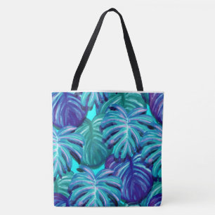 BOLSA TOTE PINTURAS DE ÁGUA NATUREZA AZUL E VERDE