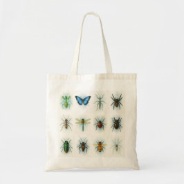 Bolsa Tote Pinturas em aquarela de coleção de insetos arte de