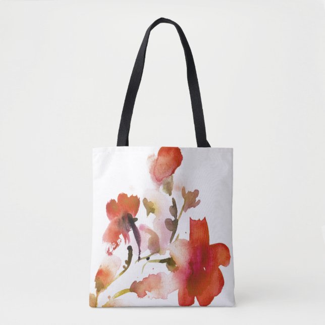 Bolsa Tote Pinturas florais abstratas da aguarela (Frente)