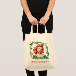Bolsa Tote Pinup de Natal retrô malvado e legal