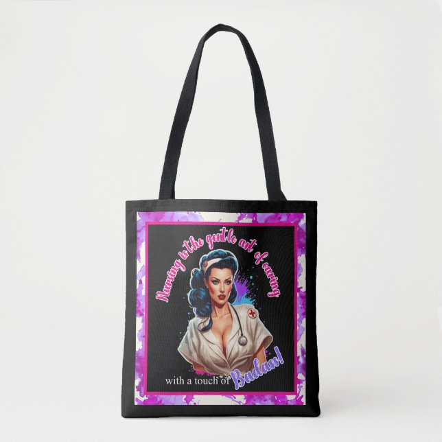 Bolsa Tote Pinup_ Nurse Badass (Frente)