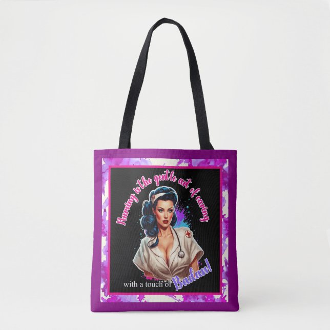 Bolsa Tote Pinup_ Nurse Badass (Frente)