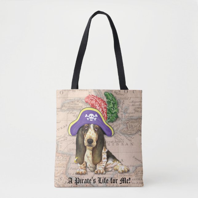 Bolsa Tote Pirata de Basset Hound (Frente)