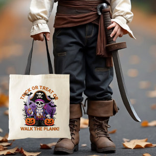 Bolsa Tote Pirata do Halloween: Truque ou Tratamento ou Camin