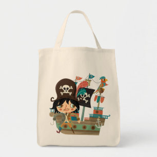 Bolsa Tote Pirata e navio de pirata