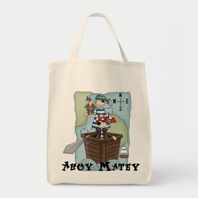Bolsa Tote Piratas Ahoy Tshirs e presentes (Frente)