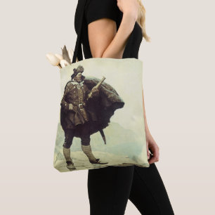 Bolsa Tote Piratas Antigos, Capitão Bill Bones por NC Wyeth