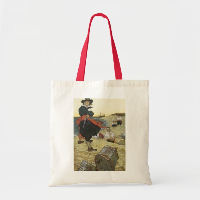 Bolsa Tote Piratas Antigos, William Kidd Enterrando Tesouro (Frente)