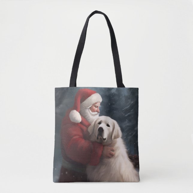 Bolsa Tote Pirenéus excelentes com Natal Festivo (Frente)