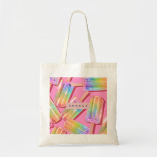 Bolsa Tote Pirulito de Purpurina Arco-Íris Personalizado Sonh