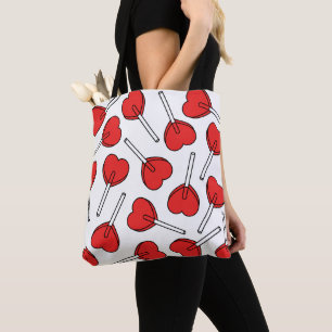 Bolsa Tote Pirulitos Vermelhos, Pirulitos em Forma de Coração