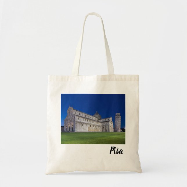 Bolsa Tote Pisa Leanding Tower Night Panorama Itália Gift (Frente)