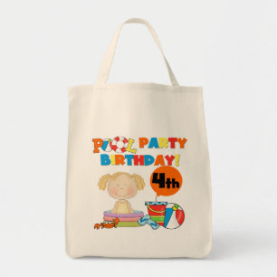 Bolsa Tote Piscina 4º aniversário Camisetas e presentes