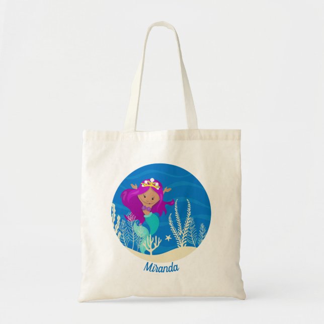 Bolsa Tote Piscina de Monograma para Menina de Água Submarina (Frente)