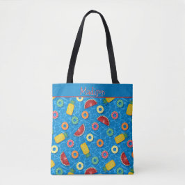 Bolsa Tote Piscina de Verão flutuando - Água azul